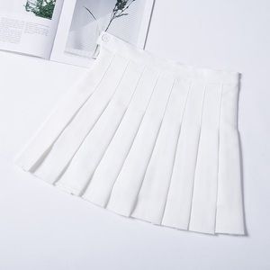 OTLApparel White Tennis Pleated School Mini Skirt